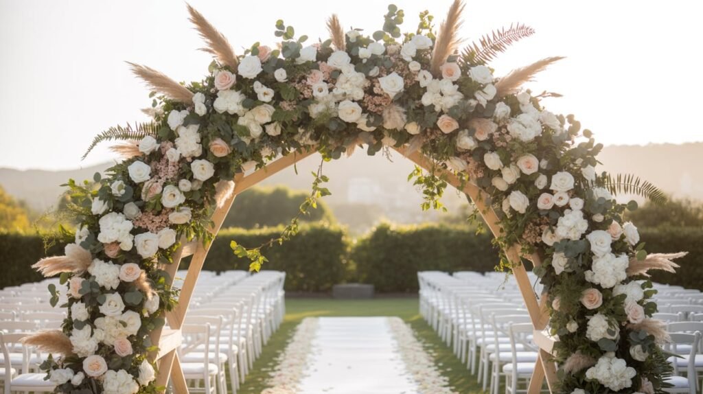 Arche de décoration mariage spectaculaire et élégante